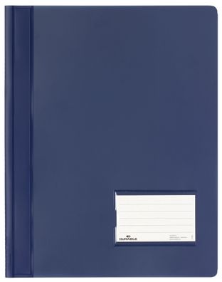 5x Durable 2680 07 Schnellhefter DURALUX® - A4 überbreit, transluzente Folie, dunkelb