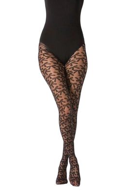 Damen Strumpfhose mit Muster Nero Frauen Hose Socken 40 DEN schwarz
