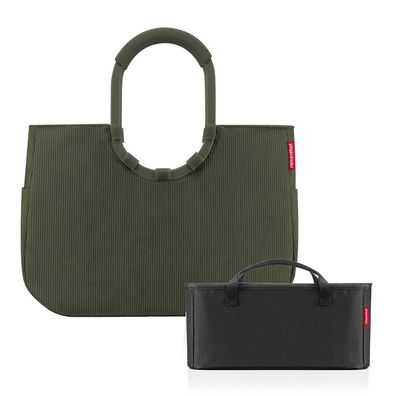 reisenthel Set Loopshopper L + Organizer ORBX, cord dark matcha + black, Damen