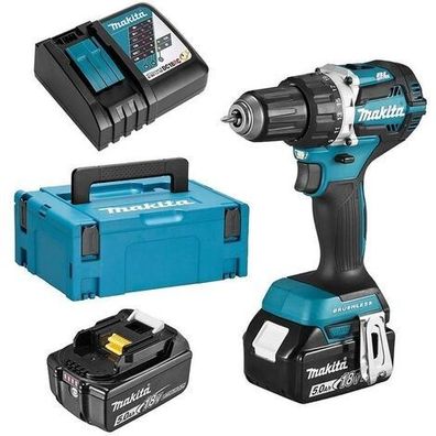 Makita DDF484RTJ Akku-Bohrschrauber 18V, inkl. 2x 5,0Ah Akku & Netzteil