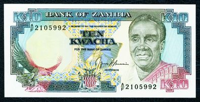 SAMBIA. 10 Kwacha 1989 - 1991. 31b. UNC