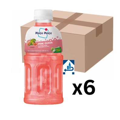 6er-Pack Mogu Mogu Guave Getränk mit Nata de Coco 320ml (inkl. 1,50€ EINWEG-Pfand)