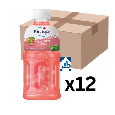 12er-Pack Mogu Mogu Guave Getränk mit Nata de Coco 320ml (inkl. 3€ EINWEG-Pfand)