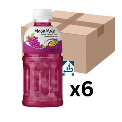 6er-Pack Mogu Mogu Trauben Getränk mit Nata de Coco 320ml (inkl. 1,50€ EINWEG-Pfand)