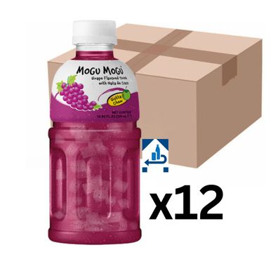 12er-Pack Mogu Mogu Trauben Getränk mit Nata de Coco 320ml (inkl. 3€ EINWEG-Pfand)