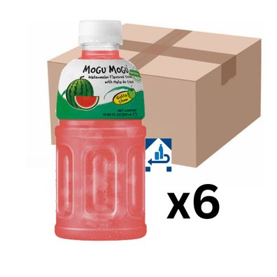 6er-Pack Mogu Mogu Wassermelone Getränk mit Nata de Coco 320ml (inkl. 1,50€ Pfand)