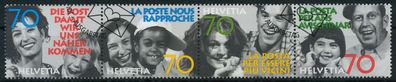 Schweiz Zusammendruck Nr 1625-1628 gestempelt 4ER STR X728E76