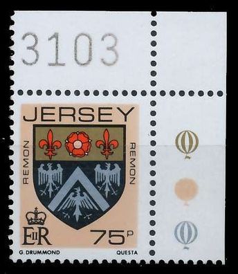 JERSEY 1987 Nr 408 postfrisch ECKE-ORE XAE280E