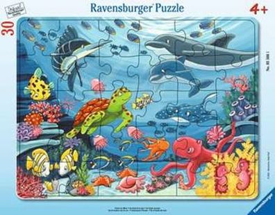 Unten im Meer 30-- Rahmenpuzzle - 48 Teile Ravensburger Kinderpuzzle
