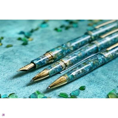 Esterbrook Füllfederhalter Estie Sea Glass Gold Trim (EF, F, M, B, S)