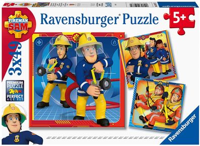 Feuerwehrmann Sam - Puzzle 3x49 Teile Ravensburger Kinderpuzzle