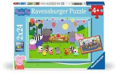 Peppa Pig - Partyzeit! - Puzzle 2x24 Teile Ravensburger Kinderpuzzle