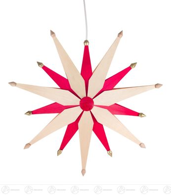 Fensterschmuck Weihnachtsstern dop. natur/rot elektr. Beleuchtung H=ca 50cmx50cm
