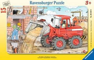 Mein Bagger - Rahmenpuzzle - 15 Teile Ravensburger Kinderpuzzle