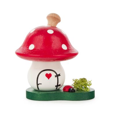 Räucherpilz Fliegenpilz mit Käfer rot weiß NEU 7,5cm Räucherfigur Naturpilz Wald