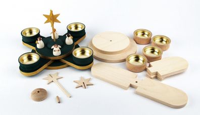Bastelsatz Kreuzleuchter für Teelicht BxH 23x23cm NEU Adventsleuchter Kreuzlicht