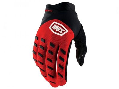 100% Airmatic Gloves S Red/Black - robuster MTB-Handschuh mit Top-Grip