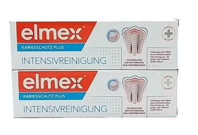 2x Elmex Zahncreme Intensivreinigung Tube 2x 50ml Zahnpasta Pflege Weiße Zähne