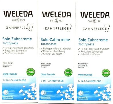 Weleda Naturkosmetik Sole Zahncreme 3x75ml