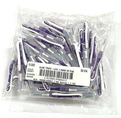 GUM Trav-ler Interdentalbürsten violett 1,2mm - 50 Stück Zahnzwischenraumbürste
