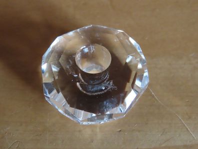 Stein Glassteinkantig klar mitte Loch für Band oder Kette 3,8 cm Ø