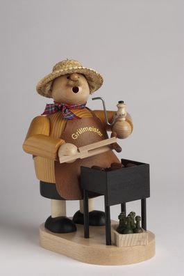 Räuchermann Grillmeister am Grill BxTxH= 13x14x21cm NEU Rauchen Rauchfigur
