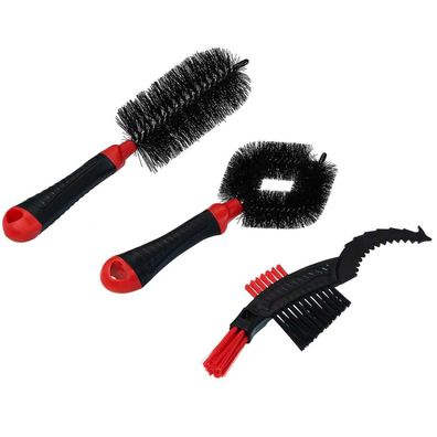 Set 3x Reinigungsbürste Fahrrad Bürstenset Rundbürste Rahmenbürste Kettenbürste