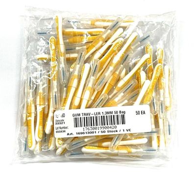 GUM Trav-ler Interdentalbürsten gelb 1,3mm - 50 Stück Zahnzwischenraumbürste