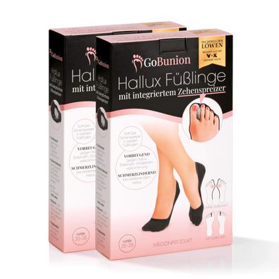 GoBunion Hallux valgus Féßlinge mit Zehenspreizer 2 Paar Gr. 35-38