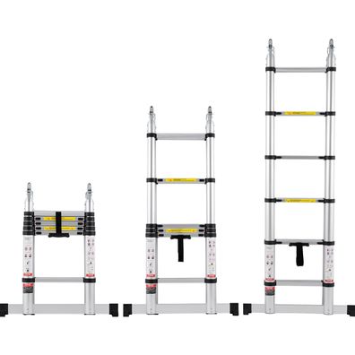 VEVOR Teleskopleiter 1,85-3,79m Aluminium A-Form 170 kg Tragkraft