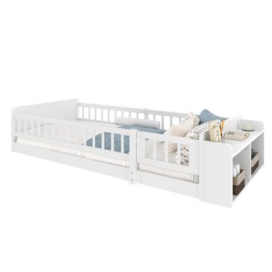 Sonnenh Kinderbett Weiß 90 x 200 cm mit Rausfallschutz