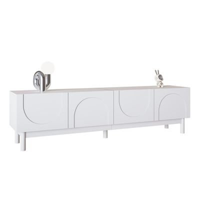 Sonnenh TV-Ständer Weiß 169 x 35 x 45 cm mit Stauraum Wohnzimmer