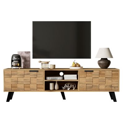 Sonnenh TV-Schrank Wood 160.5 x 35.5 x 45 cm mit Stauraum Wohnzimmer