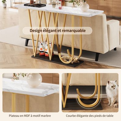 Sonnenh Esstisch 120 x 29 cm Weiß MDF mit Stauraum für Küche Esszimmer