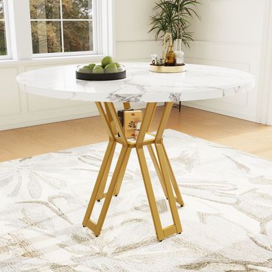 Sonnenh Esstisch 100 x 100 x 76 cm Weiß MDF für Küche Esszimmer