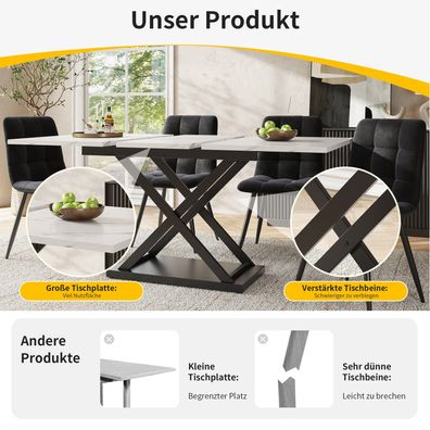 Sonnenh Esstisch 120 x 80 x 75 cm Weiß MDF Esszimmer