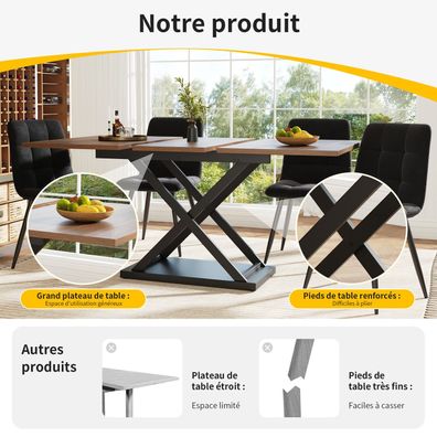 Sonnenh Esstisch 120 x 80 x 75 cm Schwarz MDF Esszimmer
