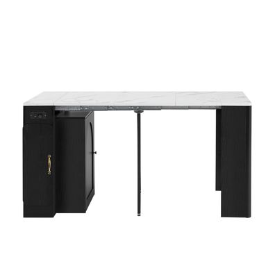 Sonnenh Ausziehbarer Esstisch Schwarz-Weiß 83 x 39,6 x 77 cm Stauraum Küche