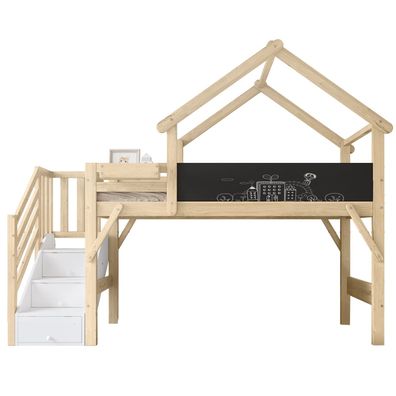 Sonnenh Etagenbett Weiß 90 x 200 cm mit Stauraum