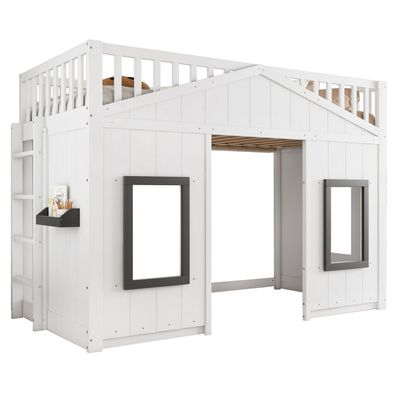 Sonnenh Etagenbett Weiß 90 x 200 cm mit USB & Stauraum