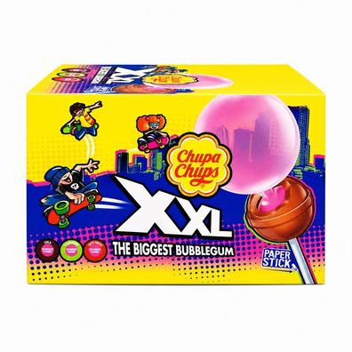 Chupa Chups XXL The Biggest Bubblegum Lollipop mit Kaugummi 25x 29g