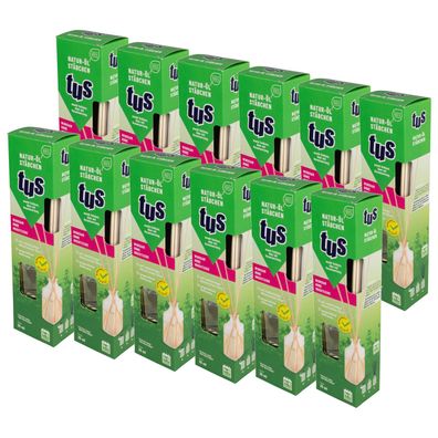 TUS Natur-Öl-Stäbchen, 12x 35 ml - Raumduft mit verschiedenen ätherischen Ölen