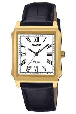 Casio Herren-Armbanduhr mit Lederband Schwarz MTP-B190L-7BVER
