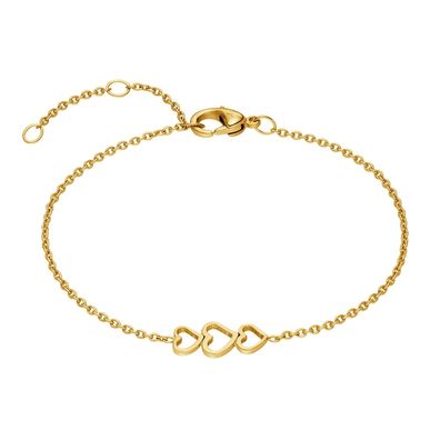 Boccia Schmuck Damen-Armband Herz Titan Goldplattiert 03077-02