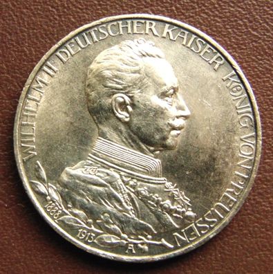 Preussen. 3 Mark 1913 A, 25 jähriges Regierungsjubiläum