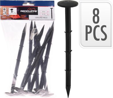 Camptropia Zelthering Zeltstäbchen 8er-Set Schwarz 20cm