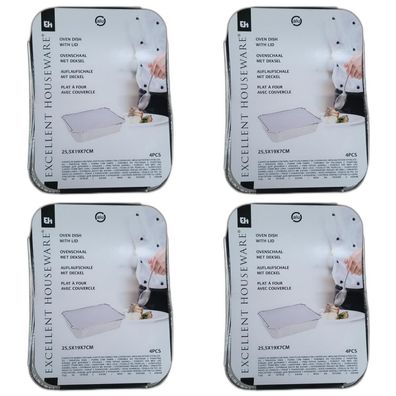4 x Grillschweine Aluminium Schüssel Schale mit Deckel 4 Stück 25x19cm