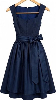 Trachtenkleid Midi Dirndl Dunkelblau Elegant Klassisch mit Schürze