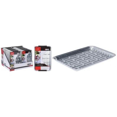 4 x Grillschweine BBQ Grillplatte Aluminium Grillzubehör 4 Stück 24x16cm