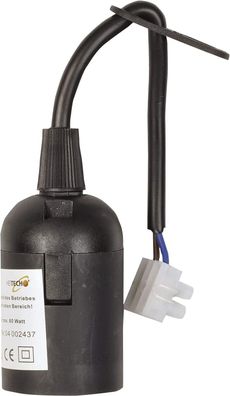 Heitech Lampenfassung E27 mit Kabel - Lampen Fassung schwarz mit max. 60 W - Renov